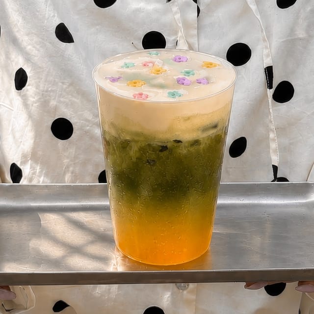 Mango Bloom Matcha (Iced).