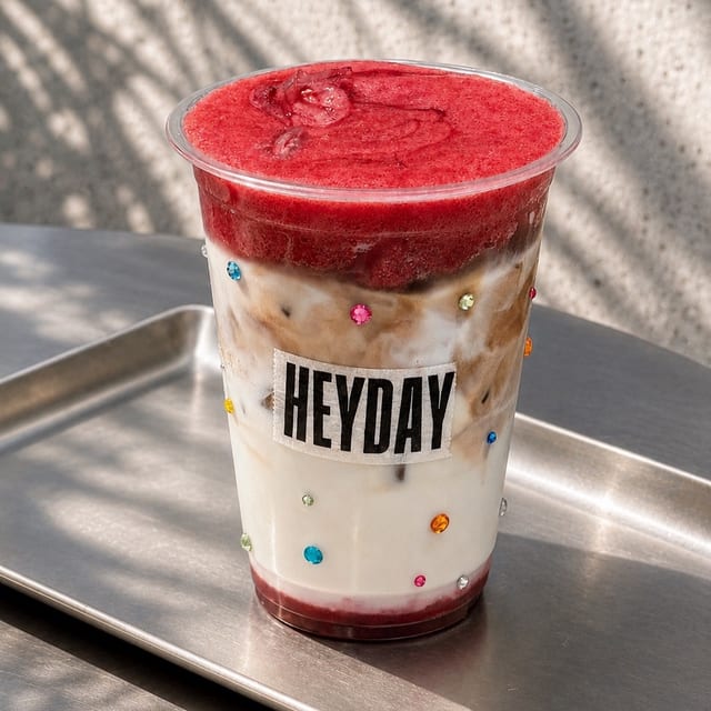 Raspberry Sparkle Latte (Iced).