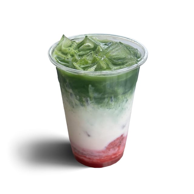 Strawberry Collagen Matcha Latte.